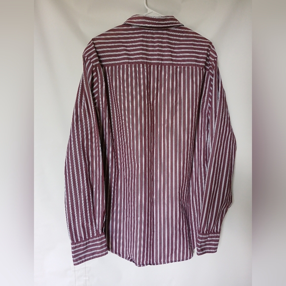 Aeropostale 1987 Long Sleeve Mens Shirt Size XL/TG Color Maroon White Stripe - Picture 2 of 9
